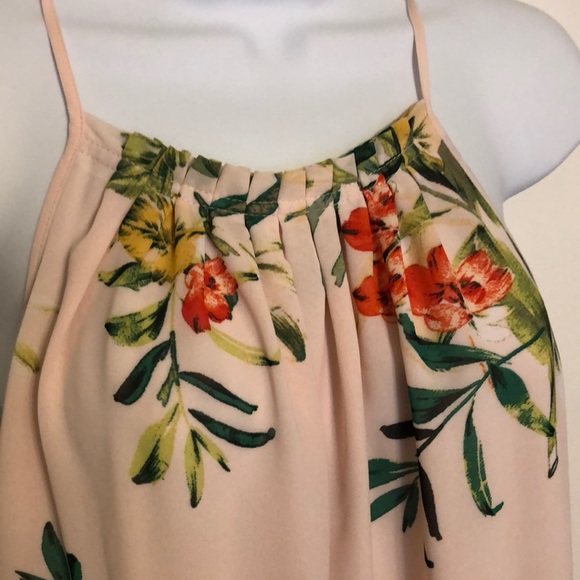 Ladies size Medium tie tropical blouse - Picture 2 of 7